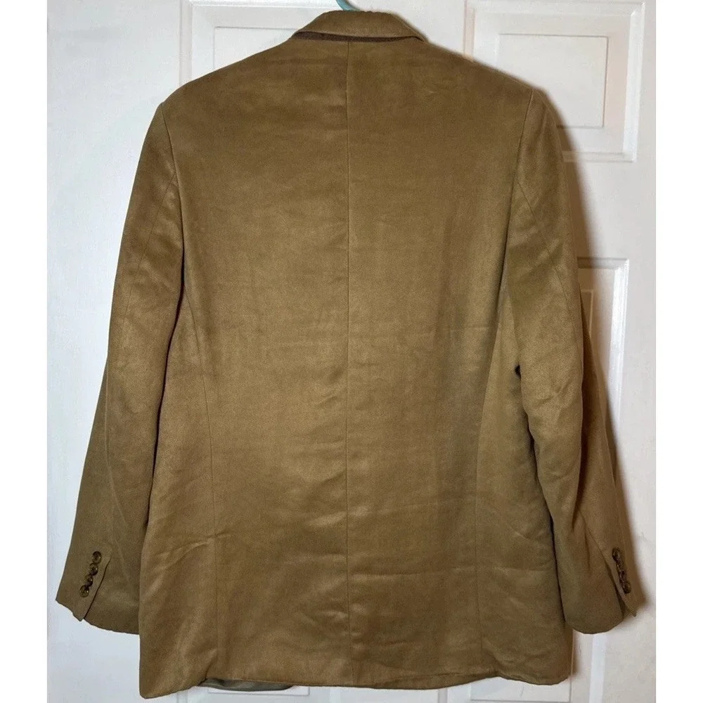 Chaps Mens 41R Tan Khaki Sport Coat Blazer 2 Button Classic Jacket Romania